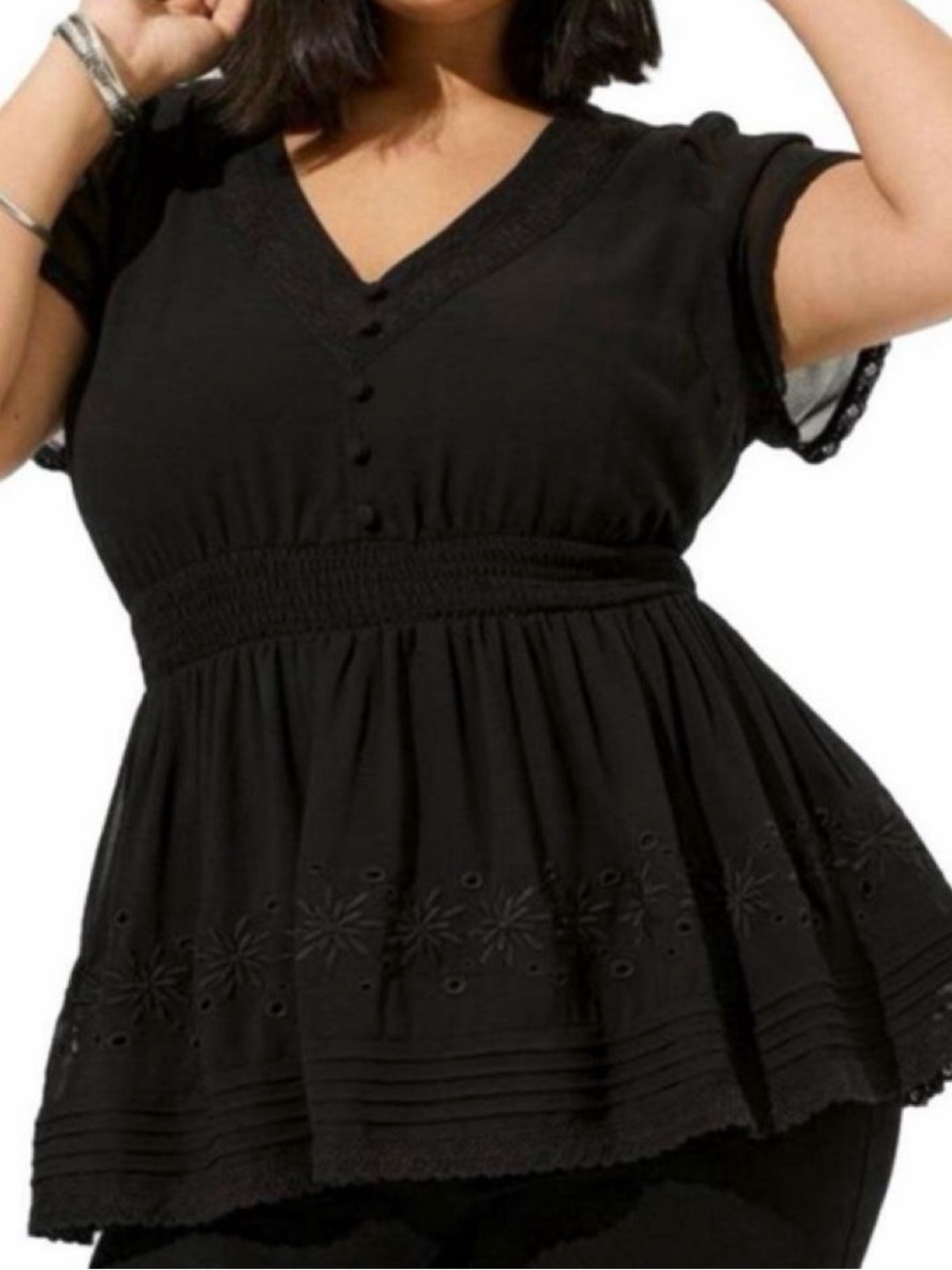 Torrid Babydoll Floral Wrap Top Blouse
